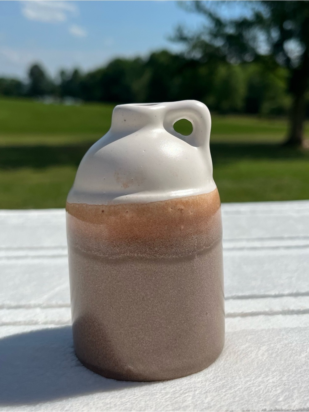 Handcrafted stoneware finger jug